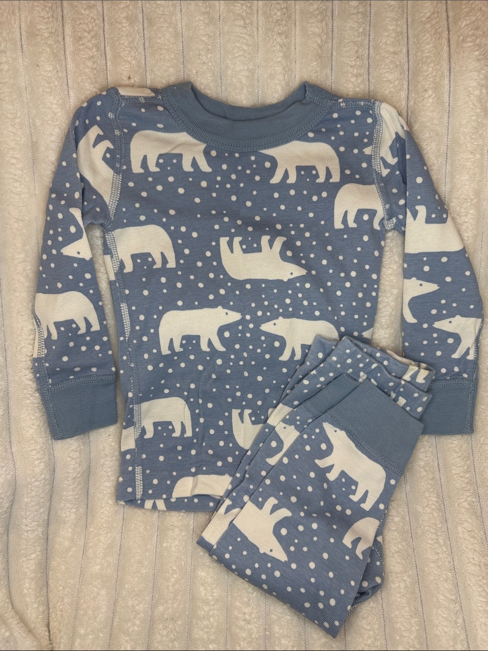 Hanna Andersson "Snowy Polar Bear" long john set